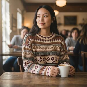 Vintage Express Tricot Knitted Embroidered Floral Sweater Tunic Size Small
